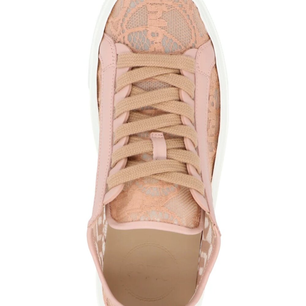 Chloé Lauren Lace Sneakers size 38W/ US 8W Pink Tea - Picture 9 of 10